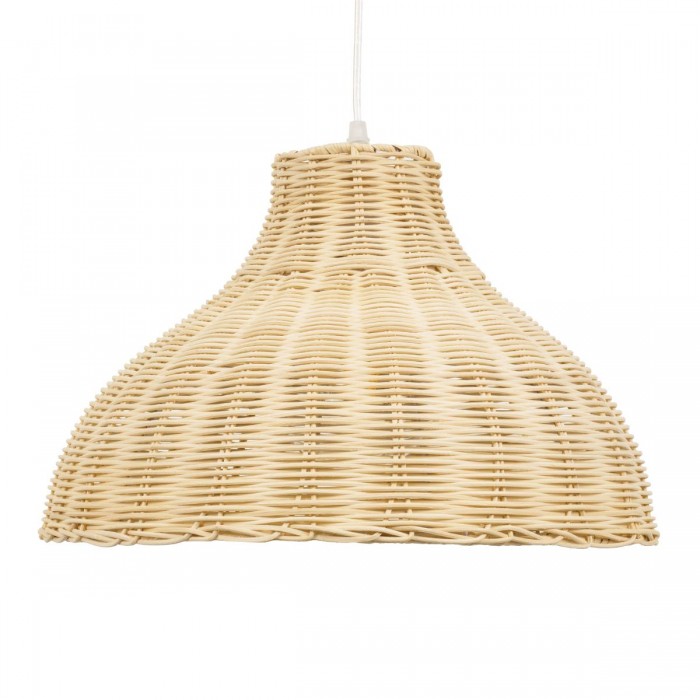 GloboStar® MAYOTTE 00724 Vintage Κρεμαστό Φωτιστικό Οροφής Μονόφωτο 1 x E27 Μπεζ Ξύλινο Μπαμπού Φ40 x Y28cm