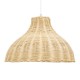 GloboStar® MAYOTTE 00724 Vintage Κρεμαστό Φωτιστικό Οροφής Μονόφωτο 1 x E27 Μπεζ Ξύλινο Μπαμπού Φ40 x Y28cm