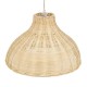 GloboStar® MAYOTTE 00724 Vintage Κρεμαστό Φωτιστικό Οροφής Μονόφωτο 1 x E27 Μπεζ Ξύλινο Μπαμπού Φ40 x Y28cm