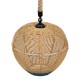 GloboStar® SIMON 00726 Vintage Κρεμαστό Φωτιστικό Οροφής Μονόφωτο 1 x E27 Μπεζ - Μπλε Καμπάνα με Σχοινί Φ30 x Υ30cm