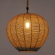 GloboStar® SIMON 00727 Vintage Κρεμαστό Φωτιστικό Οροφής Μονόφωτο 1 x E27 Μπεζ - Μπλε Καμπάνα με Σχοινί Φ50 x Υ47cm