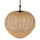GloboStar® SIMON 00727 Vintage Κρεμαστό Φωτιστικό Οροφής Μονόφωτο 1 x E27 Μπεζ - Μπλε Καμπάνα με Σχοινί Φ50 x Υ47cm