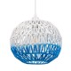 GloboStar® SANTOR 00728 Vintage Κρεμαστό Φωτιστικό Οροφής Μονόφωτο 1 x E27 Λευκό - Μπλε Καμπάνα με Σχοινί Φ30 x Υ30cm GloboStar® SANTOR 00728 Vintage Κρεμαστό Φωτιστικό Οροφής Μονόφωτο 1 x E27 Λευκό - Μπλε Καμπάνα με Σχοινί Φ30 x Υ30cm