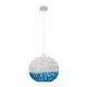 GloboStar® SANTOR 00728 Vintage Κρεμαστό Φωτιστικό Οροφής Μονόφωτο 1 x E27 Λευκό - Μπλε Καμπάνα με Σχοινί Φ30 x Υ30cm GloboStar® SANTOR 00728 Vintage Κρεμαστό Φωτιστικό Οροφής Μονόφωτο 1 x E27 Λευκό - Μπλε Καμπάνα με Σχοινί Φ30 x Υ30cm