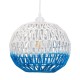 GloboStar® SANTOR 00728 Vintage Κρεμαστό Φωτιστικό Οροφής Μονόφωτο 1 x E27 Λευκό - Μπλε Καμπάνα με Σχοινί Φ30 x Υ30cm GloboStar® SANTOR 00728 Vintage Κρεμαστό Φωτιστικό Οροφής Μονόφωτο 1 x E27 Λευκό - Μπλε Καμπάνα με Σχοινί Φ30 x Υ30cm