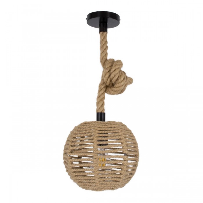 GloboStar® MANDALA 00730 Vintage Κρεμαστό Φωτιστικό Οροφής Μονόφωτο 1 x E27 Πλέγμα με Μπεζ Σχοινί Φ20 x Υ20cm GloboStar® MANDALA 00730 Vintage Κρεμαστό Φωτιστικό Οροφής Μονόφωτο 1 x E27 Πλέγμα με Μπεζ Σχοινί Φ20 x Υ20cm