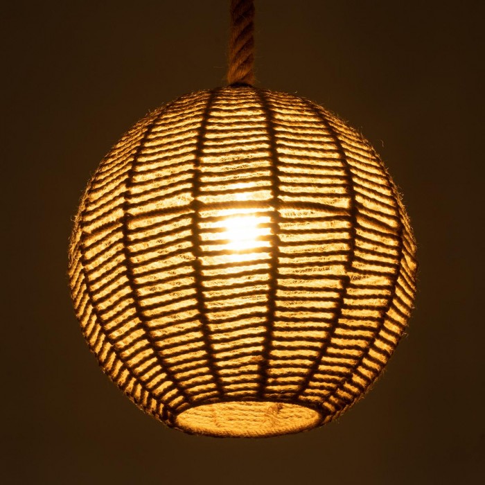 GloboStar® MANDALA 00731 Vintage Κρεμαστό Φωτιστικό Οροφής Μονόφωτο 1 x E27 Πλέγμα με Μπεζ Σχοινί Φ30 x Υ30cm GloboStar® MANDALA 00731 Vintage Κρεμαστό Φωτιστικό Οροφής Μονόφωτο 1 x E27 Πλέγμα με Μπεζ Σχοινί Φ30 x Υ30cm