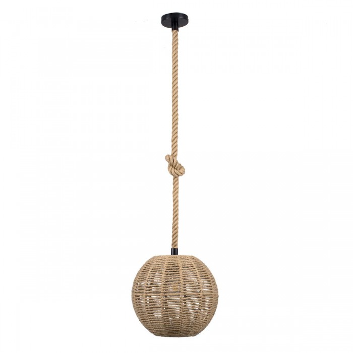 GloboStar® MANDALA 00731 Vintage Κρεμαστό Φωτιστικό Οροφής Μονόφωτο 1 x E27 Πλέγμα με Μπεζ Σχοινί Φ30 x Υ30cm GloboStar® MANDALA 00731 Vintage Κρεμαστό Φωτιστικό Οροφής Μονόφωτο 1 x E27 Πλέγμα με Μπεζ Σχοινί Φ30 x Υ30cm