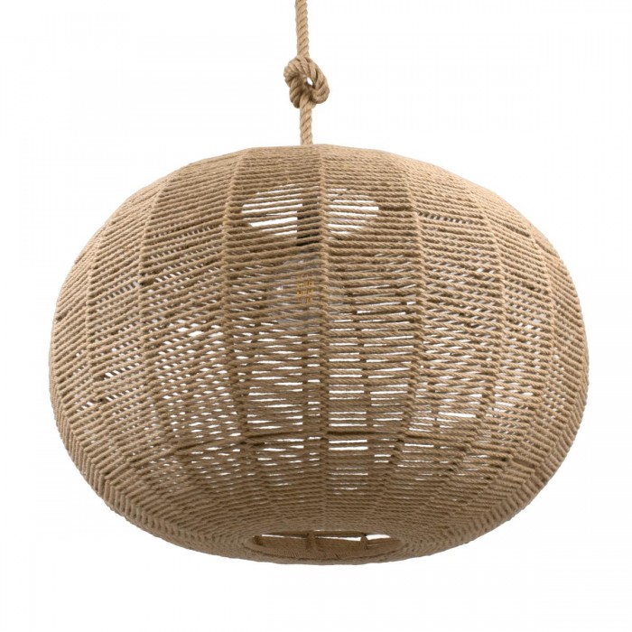 GloboStar® MANDALA 00732 Vintage Κρεμαστό Φωτιστικό Οροφής Μονόφωτο 1 x E27 Πλέγμα με Μπεζ Σχοινί Φ80 x Υ60cm GloboStar® MANDALA 00732 Vintage Κρεμαστό Φωτιστικό Οροφής Μονόφωτο 1 x E27 Πλέγμα με Μπεζ Σχοινί Φ80 x Υ60cm