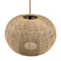 GloboStar® MANDALA 00732 Vintage Κρεμαστό Φωτιστικό Οροφής Μονόφωτο 1 x E27 Πλέγμα με Μπεζ Σχοινί Φ80 x Υ60cm