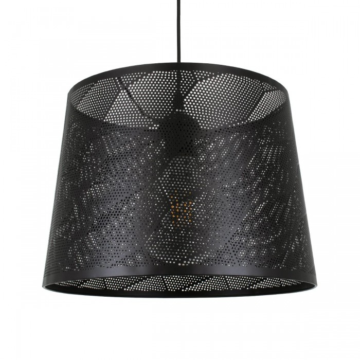 GloboStar® SPARKLE 00733 Μοντέρνο Κρεμαστό Φωτιστικό Οροφής Μονόφωτο 1 x E27 Μαύρο Μεταλλικό Πλέγμα Φ35 x Y26cm