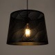 GloboStar® SPARKLE 00733 Μοντέρνο Κρεμαστό Φωτιστικό Οροφής Μονόφωτο 1 x E27 Μαύρο Μεταλλικό Πλέγμα Φ35 x Y26cm