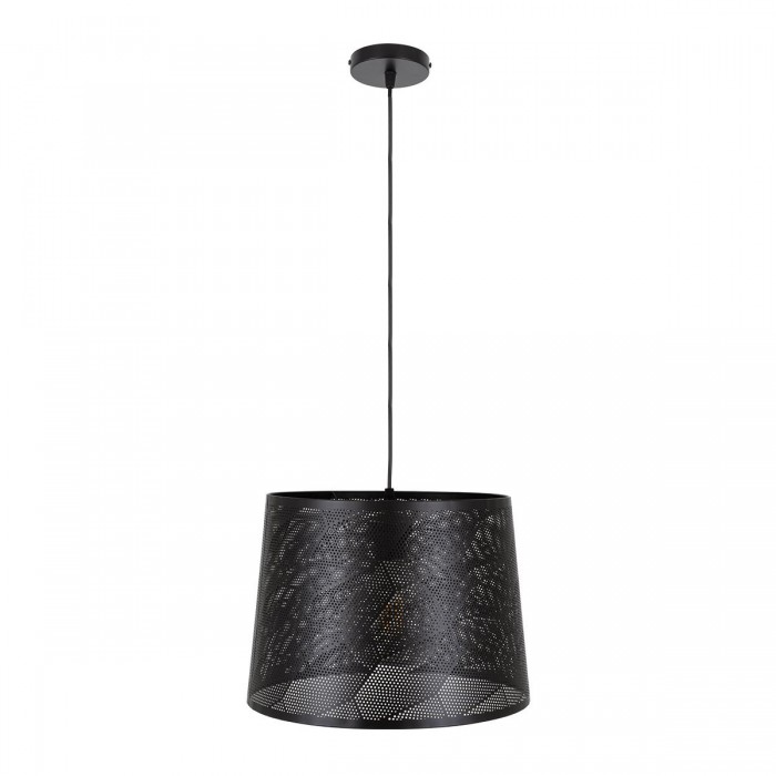 GloboStar® SPARKLE 00733 Μοντέρνο Κρεμαστό Φωτιστικό Οροφής Μονόφωτο 1 x E27 Μαύρο Μεταλλικό Πλέγμα Φ35 x Y26cm