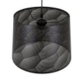 GloboStar® SPARKLE 00733 Μοντέρνο Κρεμαστό Φωτιστικό Οροφής Μονόφωτο 1 x E27 Μαύρο Μεταλλικό Πλέγμα Φ35 x Y26cm