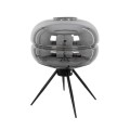 GloboStar® JAVAN 00738 Μοντέρνο Επιτραπέζιο Φωτιστικό Πορτατίφ Λαμπατέρ Μονόφωτο Φιμέ Νίκελ Γυάλινο Μαύρο Μεταλλικό Φ30 x Υ19cm