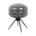 GloboStar® JAVAN 00738 Μοντέρνο Επιτραπέζιο Φωτιστικό Πορτατίφ Λαμπατέρ Μονόφωτο Φιμέ Νίκελ Γυάλινο Μαύρο Μεταλλικό Φ30 x Υ19cm