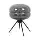 GloboStar® JAVAN 00738 Μοντέρνο Επιτραπέζιο Φωτιστικό Πορτατίφ Λαμπατέρ Μονόφωτο Φιμέ Νίκελ Γυάλινο Μαύρο Μεταλλικό Φ30 x Υ19cm