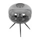 GloboStar® JAVAN 00738 Μοντέρνο Επιτραπέζιο Φωτιστικό Πορτατίφ Λαμπατέρ Μονόφωτο Φιμέ Νίκελ Γυάλινο Μαύρο Μεταλλικό Φ30 x Υ19cm