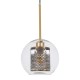 GloboStar® AVERY 00739 Μοντέρνο Κρεμαστό Φωτιστικό Οροφής Μονόφωτο 1 x E27 Διάφανο Γυάλινο με Χρυσό Μεταλλικό Πλέγμα Φ18 x Υ38cm GloboStar® AVERY 00739 Μοντέρνο Κρεμαστό Φωτιστικό Οροφής Μονόφωτο 1 x E27 Διάφανο Γυάλινο με Χρυσό Μεταλλικό Πλέγμα Φ18 x Υ38cm