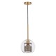 GloboStar® AVERY 00739 Μοντέρνο Κρεμαστό Φωτιστικό Οροφής Μονόφωτο 1 x E27 Διάφανο Γυάλινο με Χρυσό Μεταλλικό Πλέγμα Φ18 x Υ38cm GloboStar® AVERY 00739 Μοντέρνο Κρεμαστό Φωτιστικό Οροφής Μονόφωτο 1 x E27 Διάφανο Γυάλινο με Χρυσό Μεταλλικό Πλέγμα Φ18 x Υ38cm