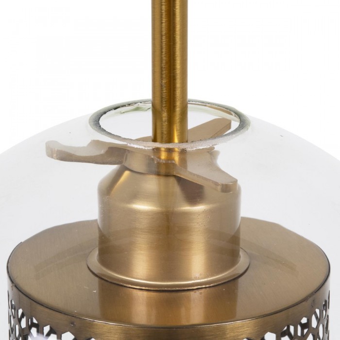 GloboStar® AVERY 00739 Μοντέρνο Κρεμαστό Φωτιστικό Οροφής Μονόφωτο 1 x E27 Διάφανο Γυάλινο με Χρυσό Μεταλλικό Πλέγμα Φ18 x Υ38cm GloboStar® AVERY 00739 Μοντέρνο Κρεμαστό Φωτιστικό Οροφής Μονόφωτο 1 x E27 Διάφανο Γυάλινο με Χρυσό Μεταλλικό Πλέγμα Φ18 x Υ38cm