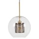 GloboStar® AVERY 00740 Μοντέρνο Κρεμαστό Φωτιστικό Οροφής Μονόφωτο 1 x E27 Διάφανο Γυάλινο με Χρυσό Μεταλλικό Πλέγμα Φ30 x Υ48cm GloboStar® AVERY 00740 Μοντέρνο Κρεμαστό Φωτιστικό Οροφής Μονόφωτο 1 x E27 Διάφανο Γυάλινο με Χρυσό Μεταλλικό Πλέγμα Φ30 x Υ48cm