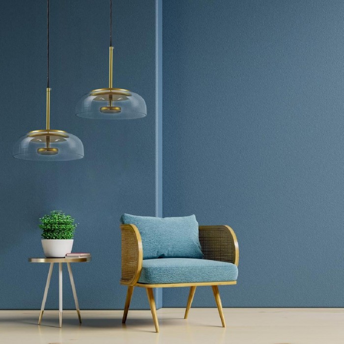 GloboStar® CHARLOTTE 00742 Μοντέρνο Κρεμαστό Φωτιστικό Οροφής Μονόφωτο Διάφανο Γυάλινο Χρυσό Μεταλλικό CREE LED 5W 500lm 180° AC 85-265V Θερμό Λευκό 2700K Φ23 x Υ23cm GloboStar® CHARLOTTE 00742 Μοντέρνο Κρεμαστό Φωτιστικό Οροφής Μονόφωτο Διάφανο Γυάλινο Χρυσό Μεταλλικό CREE LED 5W 500lm 180° AC 85-265V Θερμό Λευκό 2700K Φ23 x Υ23cm