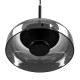 GloboStar® CHARLOTTE 00743 Μοντέρνο Κρεμαστό Φωτιστικό Οροφής Μονόφωτο Φιμέ Γυάλινο Μαύρο Μεταλλικό CREE LED 5W 500lm 180° AC 85-265V Θερμό Λευκό 2700K Φ23 x Υ23cm