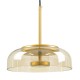 GloboStar® CHARLOTTE 00744 Μοντέρνο Κρεμαστό Φωτιστικό Οροφής Μονόφωτο Μελί Γυάλινο Χρυσό Μεταλλικό CREE LED 5W 500lm 180° AC 85-265V Θερμό Λευκό 2700K Φ23 x Υ23cm
