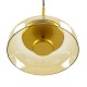 GloboStar® CHARLOTTE 00744 Μοντέρνο Κρεμαστό Φωτιστικό Οροφής Μονόφωτο Μελί Γυάλινο Χρυσό Μεταλλικό CREE LED 5W 500lm 180° AC 85-265V Θερμό Λευκό 2700K Φ23 x Υ23cm