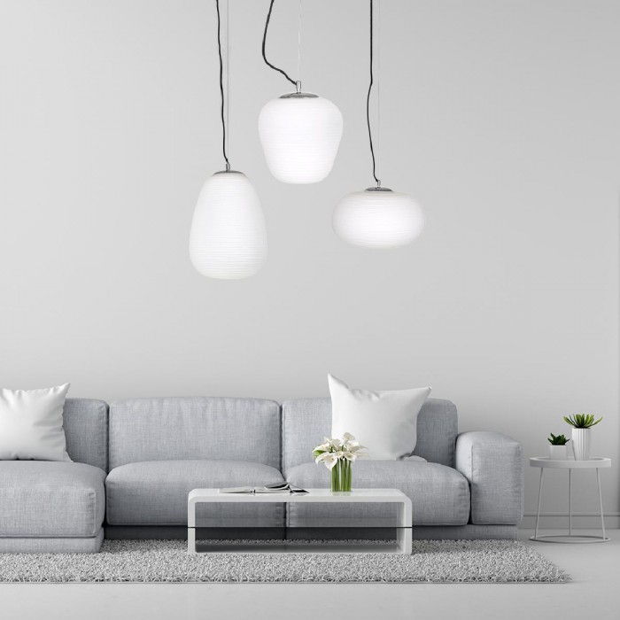GloboStar® FREYA 00745 Μοντέρνο Κρεμαστό Φωτιστικό Οροφής Μονόφωτο 1 x E27 Λευκό Γυάλινο Φ24 x Υ35cm GloboStar® FREYA 00745 Μοντέρνο Κρεμαστό Φωτιστικό Οροφής Μονόφωτο 1 x E27 Λευκό Γυάλινο Φ24 x Υ35cm