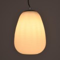 GloboStar® FREYA 00745 Μοντέρνο Κρεμαστό Φωτιστικό Οροφής Μονόφωτο 1 x E27 Λευκό Γυάλινο Φ24 x Υ35cm