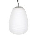 GloboStar® FREYA 00745 Μοντέρνο Κρεμαστό Φωτιστικό Οροφής Μονόφωτο 1 x E27 Λευκό Γυάλινο Φ24 x Υ35cm