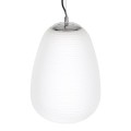 GloboStar® FREYA 00745 Μοντέρνο Κρεμαστό Φωτιστικό Οροφής Μονόφωτο 1 x E27 Λευκό Γυάλινο Φ24 x Υ35cm