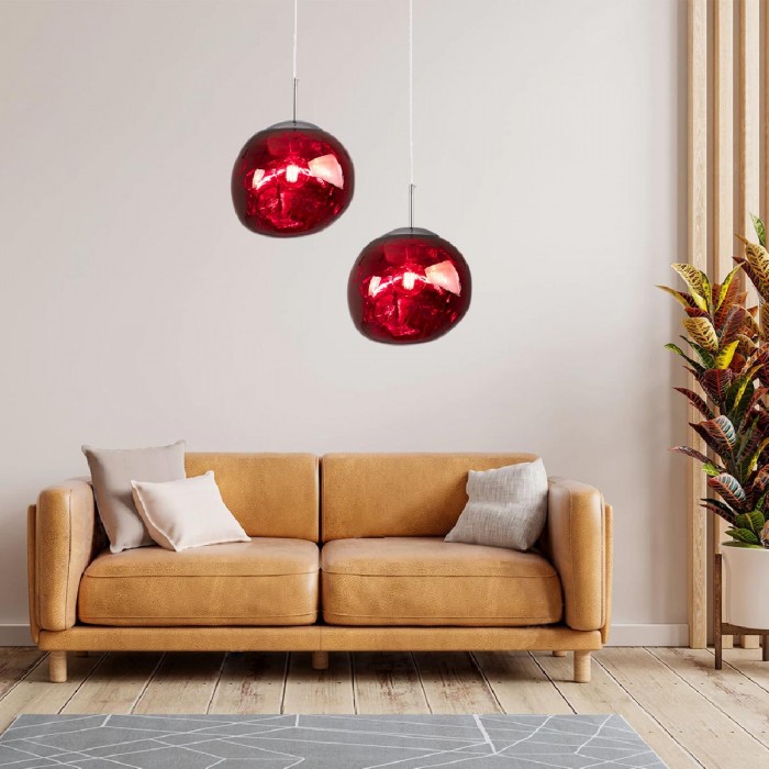GloboStar® DIXAR 00763 Μοντέρνο Κρεμαστό Φωτιστικό Οροφής Μονόφωτο 1 x E27 Γυάλινο Κόκκινο Φ36 x Υ45cm GloboStar® DIXAR 00763 Μοντέρνο Κρεμαστό Φωτιστικό Οροφής Μονόφωτο 1 x E27 Γυάλινο Κόκκινο Φ36 x Υ45cm