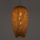 GloboStar® SAN TROPEZ 00764 Vintage Κρεμαστό Φωτιστικό Οροφής Μονόφωτο 1 x E27 Μπεζ Ξύλινο Μπαμπού Φ19 x Υ42cm