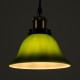 GloboStar® LIBRARY 00768 Vintage Κρεμαστό Φωτιστικό Οροφής Μονόφωτο 1 x E27 Πράσινο Γυάλινο Καμπάνα με Χρυσό Ντουί Φ18 x Υ18cm