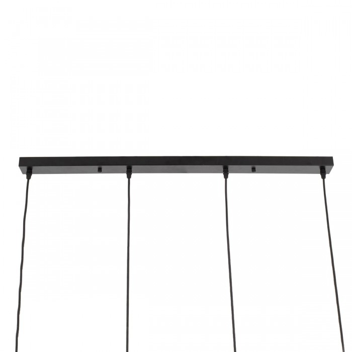 GloboStar® OLVERO 00775 Μοντέρνο Κρεμαστό Φωτιστικό Οροφής Πολύφωτο 4 x E27 Μαύρο - Χρυσό Μεταλλικό Πλέγμα Μ90 x Π18 x Y130cm