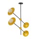 GloboStar® JOLIET 00779 Μοντέρνο Φωτιστικό Οροφής Πολύφωτο 4 x G9 AC 230V Μαύρο - Χρυσό Μεταλλικό Πλέγμα Μ93 x Π20 x Υ106cm