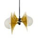 GloboStar® JOLIET 00783 Μοντέρνο Κρεμαστό Φωτιστικό Οροφής Πολύφωτο 6 x G9 AC 230V Μαύρο - Χρυσό Μεταλλικό Πλέγμα Μ95 x Π28 x Υ20cm