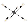GloboStar® ZANE 00784 Μοντέρνο Φωτιστικό Οροφής Πολύφωτο Μαύρο Μεταλλικό Ράγα Φ70 x Y100cm