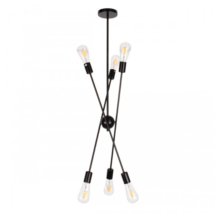 GloboStar® ZANE 00784 Μοντέρνο Φωτιστικό Οροφής Πολύφωτο Μαύρο Μεταλλικό Ράγα Φ70 x Y100cm GloboStar® ZANE 00784 Μοντέρνο Φωτιστικό Οροφής Πολύφωτο Μαύρο Μεταλλικό Ράγα Φ70 x Y100cm
