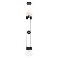 GloboStar® ZANE 00784 Μοντέρνο Φωτιστικό Οροφής Πολύφωτο Μαύρο Μεταλλικό Ράγα Φ70 x Y100cm