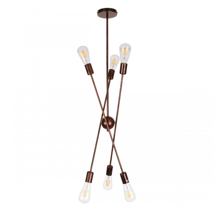 GloboStar® ZANE 00785 Μοντέρνο Φωτιστικό Οροφής Πολύφωτο Χάλκινο Μεταλλικό Ράγα Φ70 x Y100cm GloboStar® ZANE 00785 Μοντέρνο Φωτιστικό Οροφής Πολύφωτο Χάλκινο Μεταλλικό Ράγα Φ70 x Y100cm
