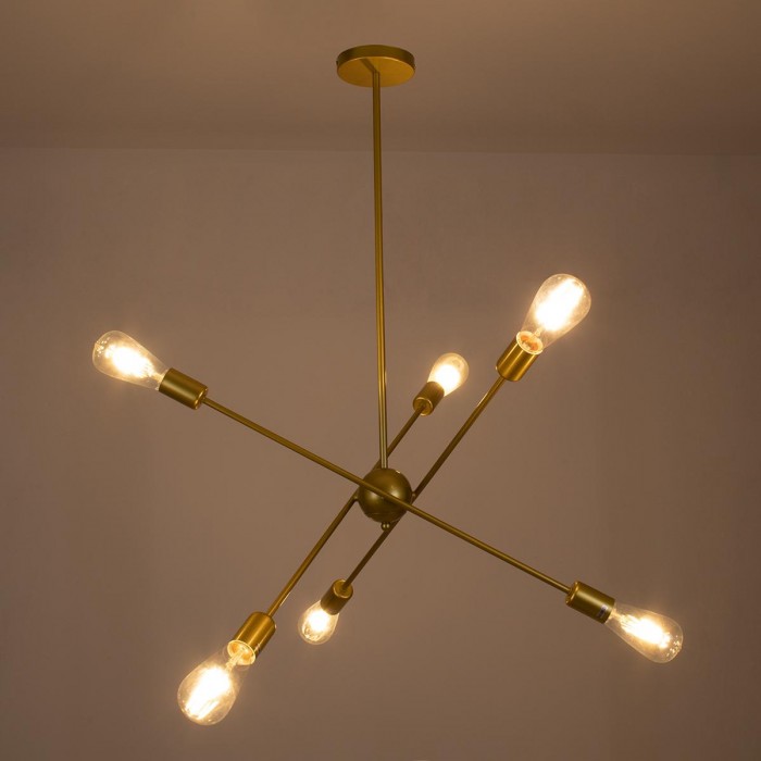 GloboStar® ZANE 00786 Μοντέρνο Φωτιστικό Οροφής Πολύφωτο Χρυσό Μεταλλικό Ράγα Φ70 x Y100cm GloboStar® ZANE 00786 Μοντέρνο Φωτιστικό Οροφής Πολύφωτο Χρυσό Μεταλλικό Ράγα Φ70 x Y100cm