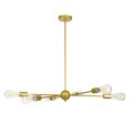 GloboStar® ZANE 00786 Μοντέρνο Φωτιστικό Οροφής Πολύφωτο Χρυσό Μεταλλικό Ράγα Φ70 x Y100cm