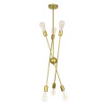 GloboStar® ZANE 00786 Μοντέρνο Φωτιστικό Οροφής Πολύφωτο Χρυσό Μεταλλικό Ράγα Φ70 x Y100cm