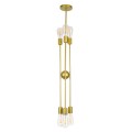 GloboStar® ZANE 00786 Μοντέρνο Φωτιστικό Οροφής Πολύφωτο Χρυσό Μεταλλικό Ράγα Φ70 x Y100cm