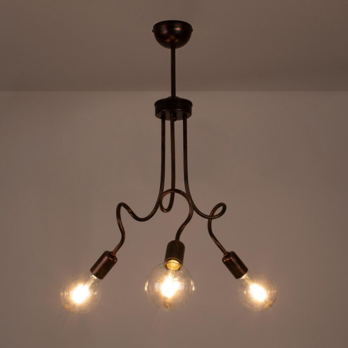GloboStar® ASPECT 00788 Μοντέρνο Φωτιστικό Οροφής Τρίφωτο Χάλκινο Μεταλλικό Πλέγμα Φ42 x Y60cm GloboStar® ASPECT 00788 Μοντέρνο Φωτιστικό Οροφής Τρίφωτο Χάλκινο Μεταλλικό Πλέγμα Φ42 x Y60cm