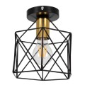 GloboStar® TRON 00792 Μοντέρνο Φωτιστικό Οροφής Μονόφωτο Μαύρο - Χρυσό Μεταλλικό Πλέγμα Φ18 x Y19.5cm